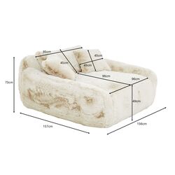 Loveseat Mika Creme 156cm (4-tlg.)