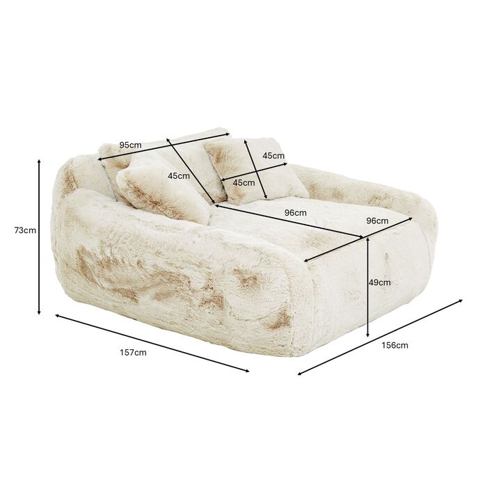 Loveseat Mika Creme 156cm (4-tlg.)