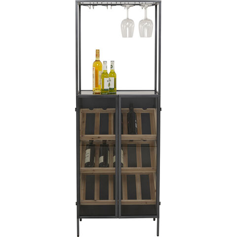 Wine Shelf Porto Bar Black 60x170cm