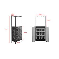 Weinregal Porto Bar Schwarz 60x170cm