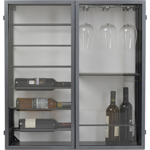 Wall Wine Shelf Porto Black 75x80cm