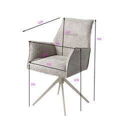 Drehstuhl mit Armlehnen Liverpool Greige