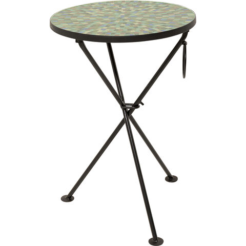 Side Table Clack Mosaic Green Blue Ø35cm