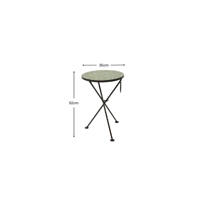 Beistelltisch Clack Mosaic Grün Blau Ø35cm