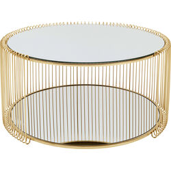 Coffee Table Wire Double Brass Ø80cm