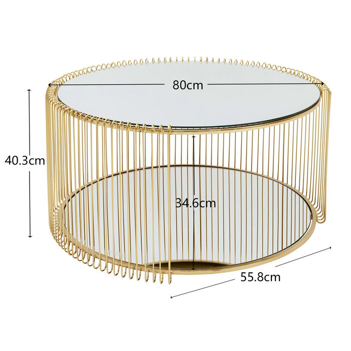 Couchtisch Wire Double Brass Ø80cm
