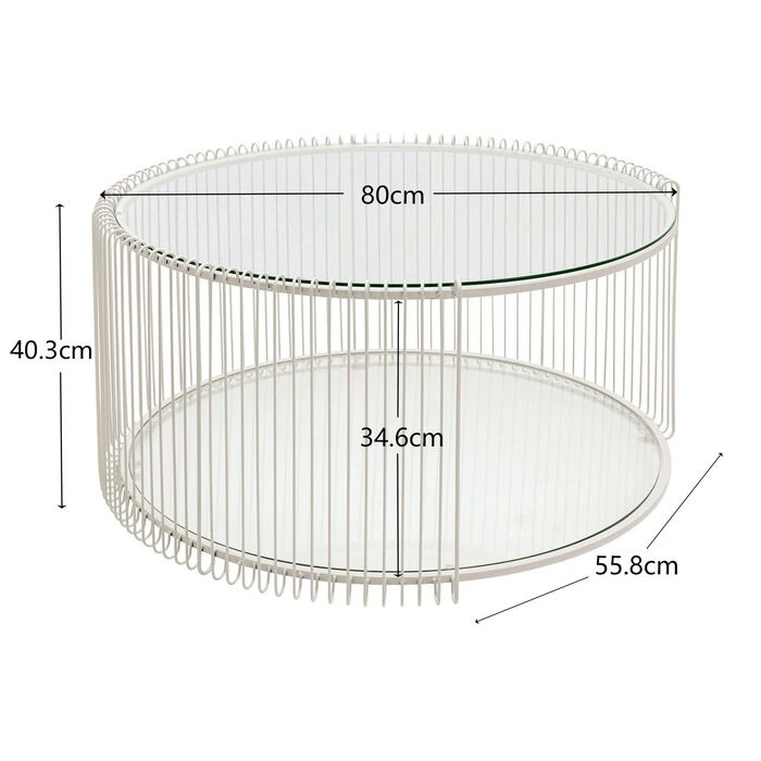 Couchtisch Wire Double Greige Ø80cm