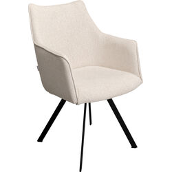 Swivel Chair with Armrest Modino Cream