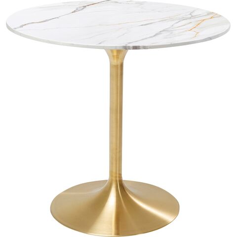 Table Invitation Set Ceramic White Brass Ø90cm