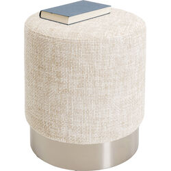Hocker Berry High Silber Beige Ø39cm