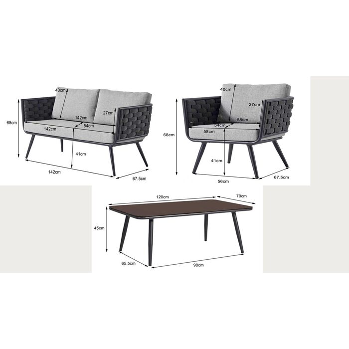 Sitzgruppe Rimini Anthracit (4/tlg.)