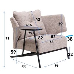 Sessel Taylor Beige Tray