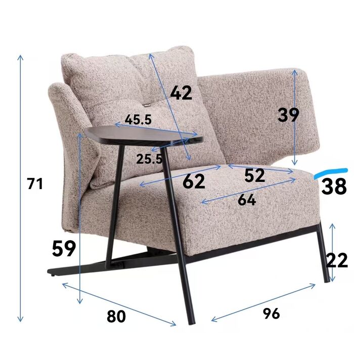 Sessel Taylor Beige Tray