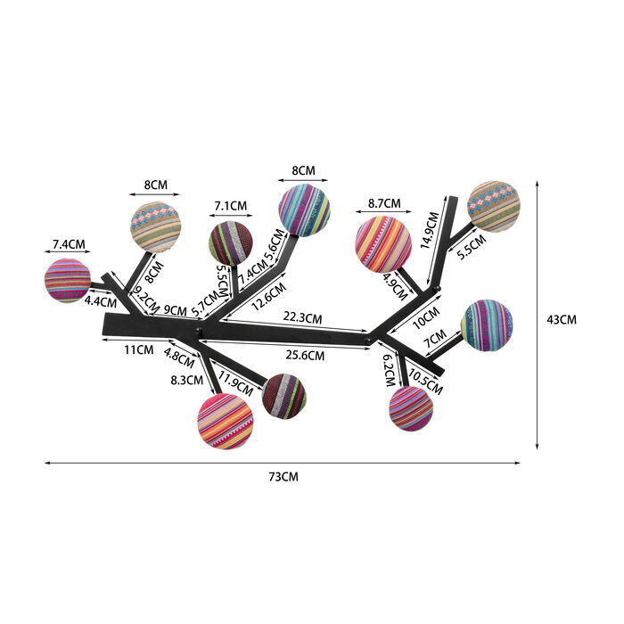 Wandgarderobe Bubble Tree 43cm
