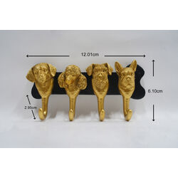 Wandgarderobe Dog Family Gold 31cm
