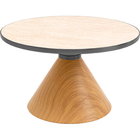 Table basse Cono chêne-travertin Ø70cm