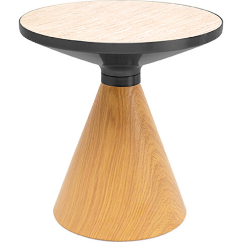 Table d appoin Cono chêne-travertin Ø50cm