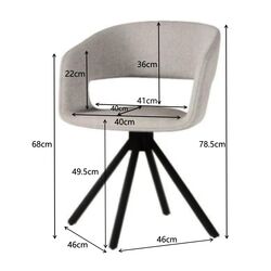 Drehstuhl Gina Greige Schwarz