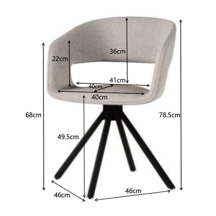 Drehstuhl Gina Greige Schwarz