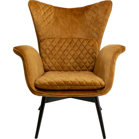 Armchair Tudor Velvet Gold Brown