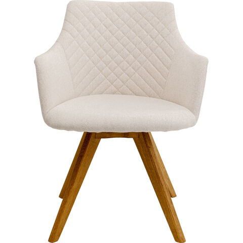 Swivel Chair Coco Wood Cream