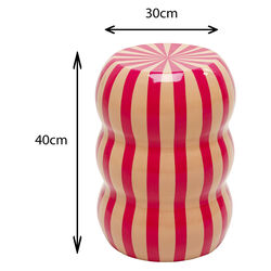 Mesa auxiliar Candy Stripes Rosa Ø30cm