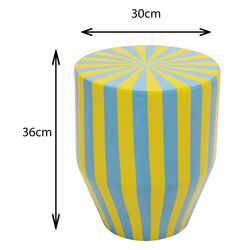 Mesa auxiliar Candy Stripes Azul Ø30cm