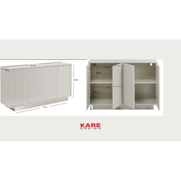 Sideboard Stucco White 152x80cm