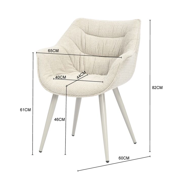 Silla con reposabrazos Thelma Greige