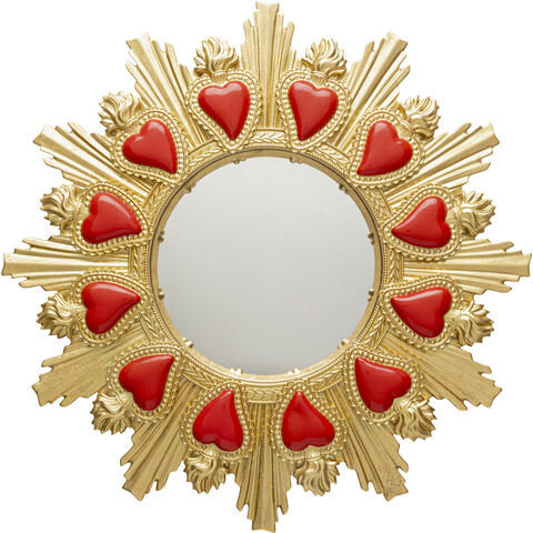 Espejo pared Flaming Heart Ø39cm