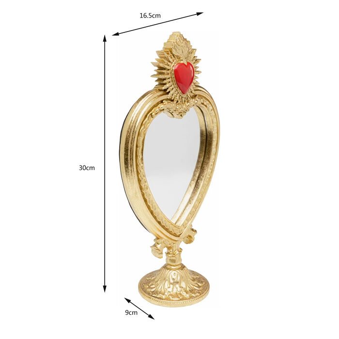 Table Mirror Flaming Heart 31cm