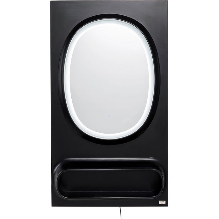 Wandspiegel Aero LED Schwarz 80x141cm