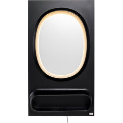 Wandspiegel Aero LED Schwarz 80x141cm