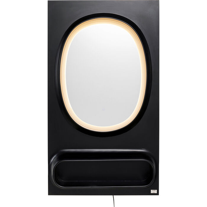 Wandspiegel Aero LED Schwarz 80x141cm
