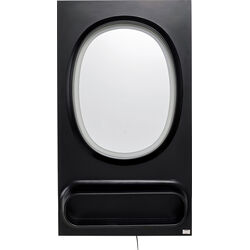 Wandspiegel Aero LED Schwarz 80x141cm