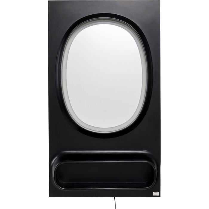 Wandspiegel Aero LED Schwarz 80x141cm