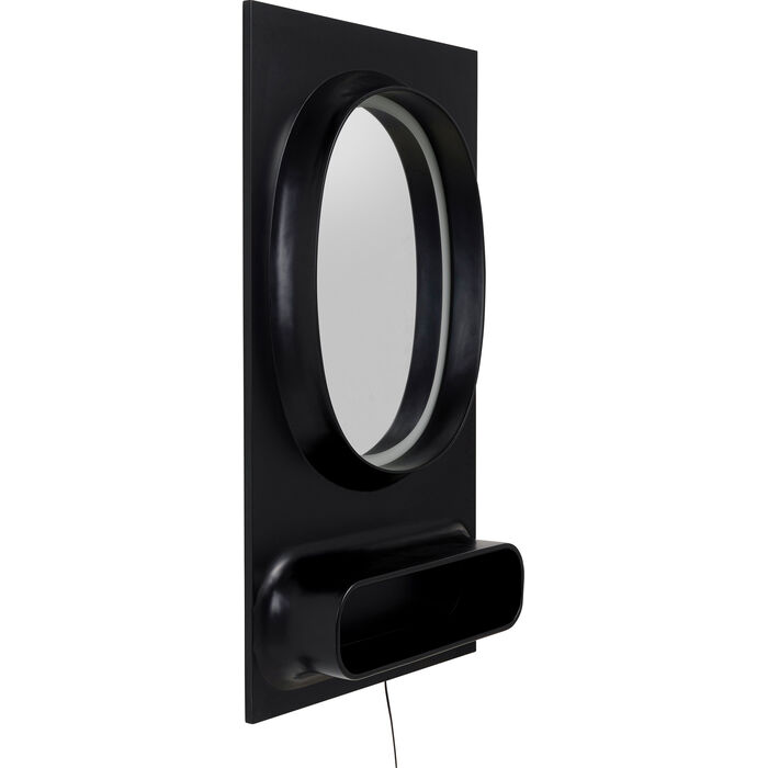 Wandspiegel Aero LED Schwarz 80x141cm