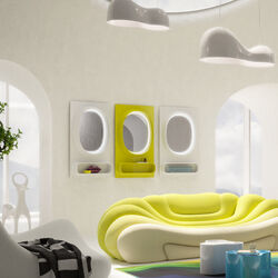70842 - Wall Mirror Aero LED Green 80x141cm