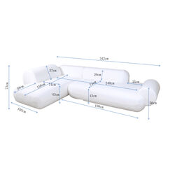 Ecksofa Soft Edge Links Weiß