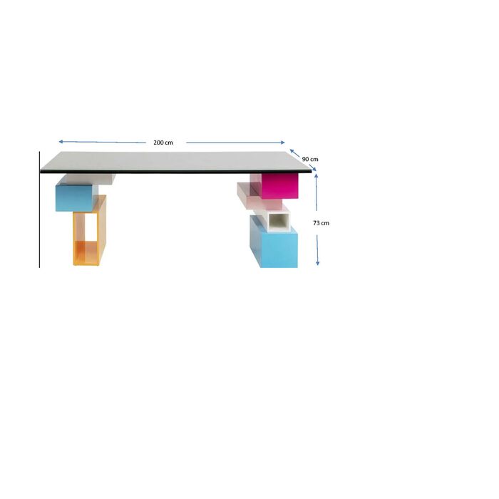 Schreibtisch Pixel ohne Glasplatte 200x90cm