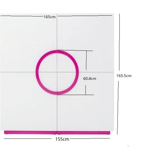 Cabinet Tresor White Pink 160x166cm