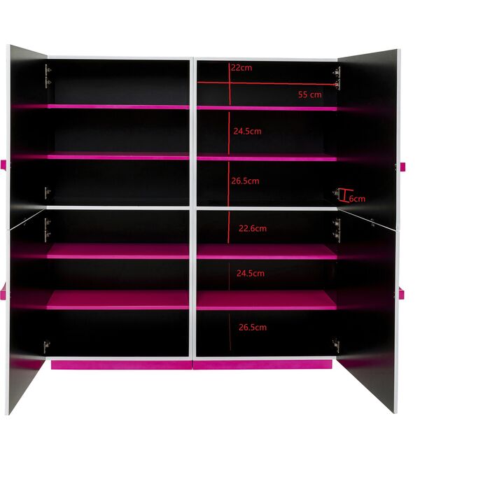 Cabinet Tresor White Pink 160x166cm