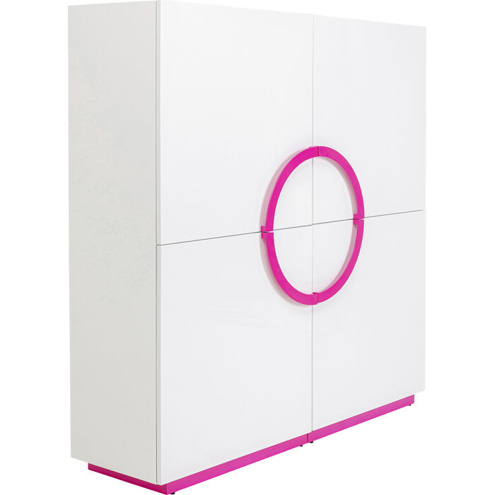 Schrank Tresor Weiß Pink 160x166cm