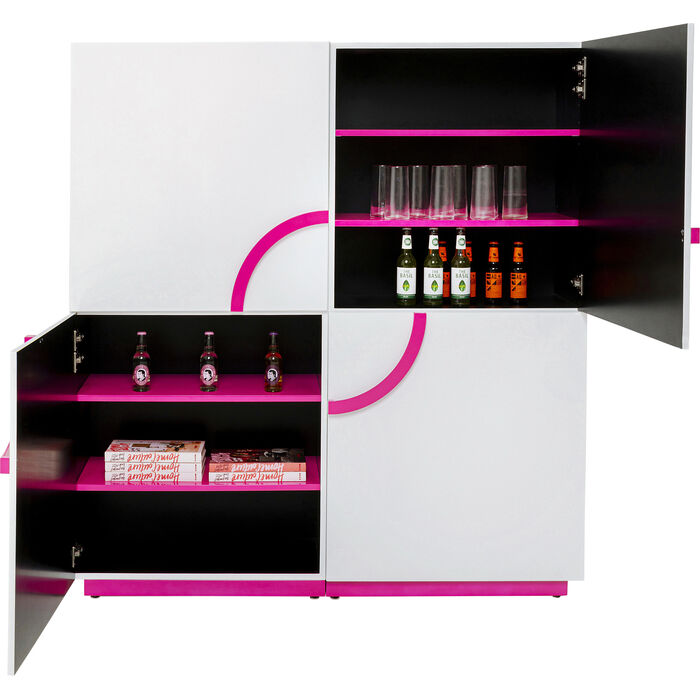 Schrank Tresor Weiß Pink 160x166cm