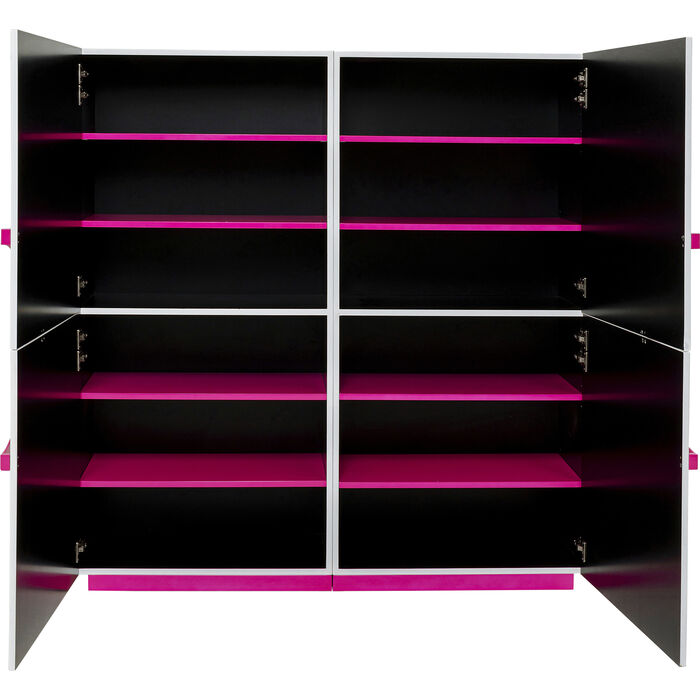 Schrank Tresor Weiß Pink 160x166cm