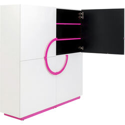Schrank Tresor Weiß Pink 160x166cm