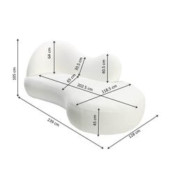 Recamiere Cloud Nest Weiß 239cm