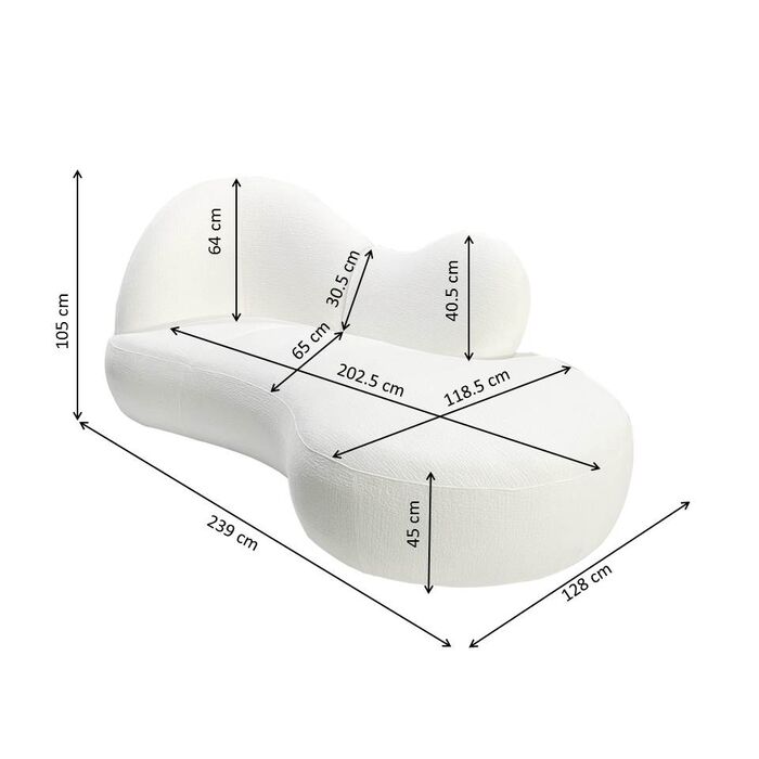 Recamiere Cloud Nest Weiß 239cm