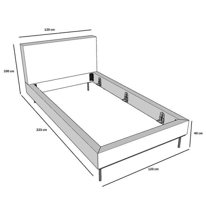 Bed East Side Beige 100x200cm