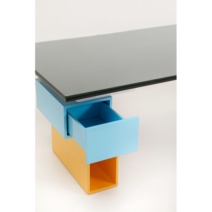 Schreibtisch Pixel mit Glasplatte 200x90cm